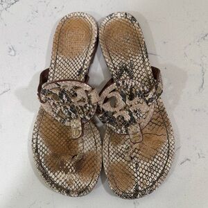 Tory Burch Snakeskin Miller Sandals Size 8